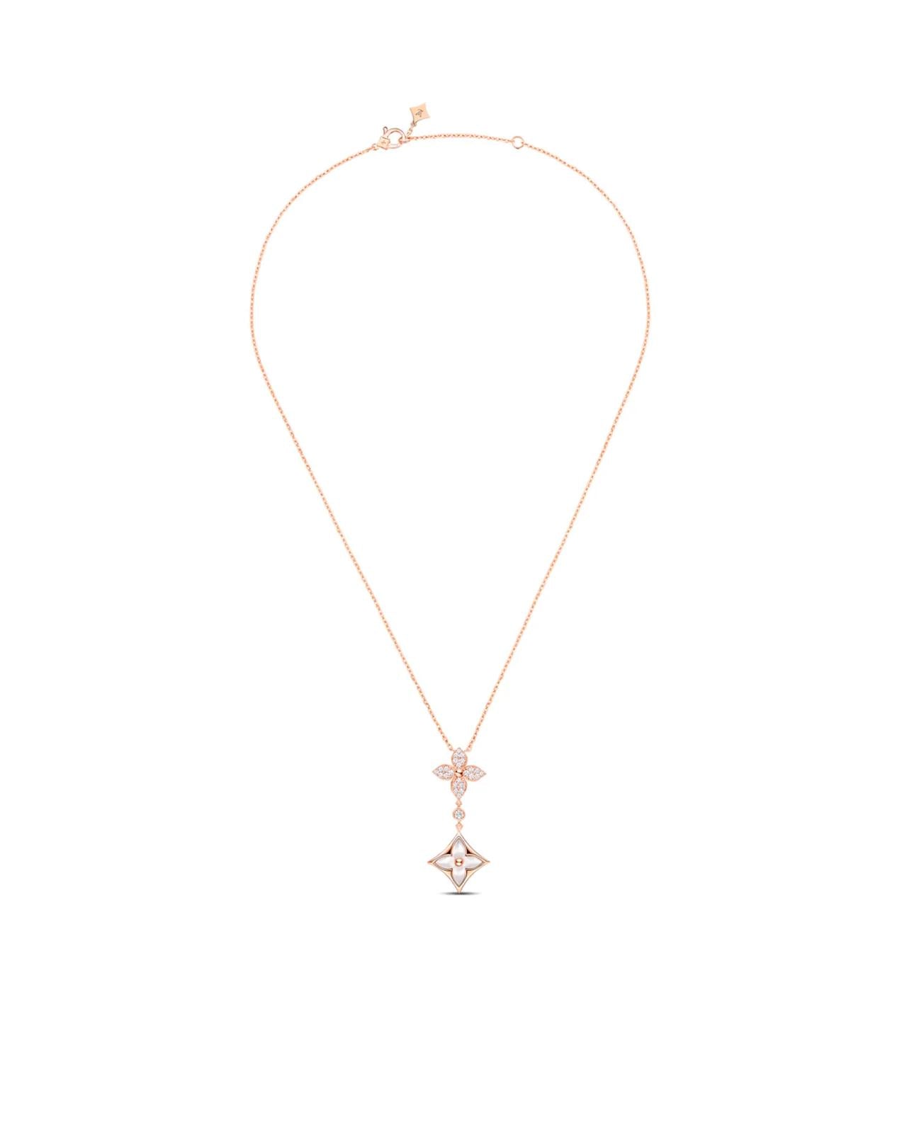 LVN Color Blossom M Star Multi-Motif Pendant, Pink Gold, White Mother-of-Pearl and Diamonds