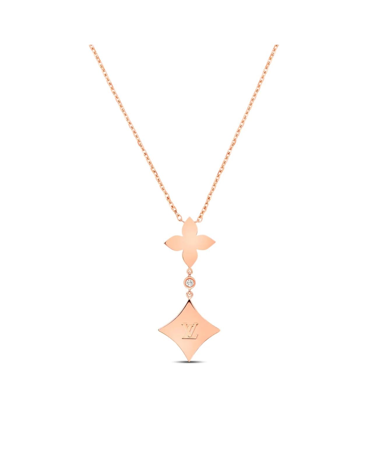 LVN Color Blossom M Star Multi-Motif Pendant, Pink Gold, White Mother-of-Pearl and Diamonds