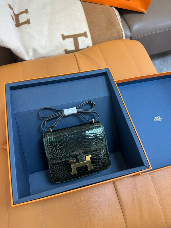 Hermes constance 18 original shiny crocodile leather