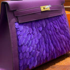 Vintage Hermes Kelly 25 Sellier in Violet Tadelakt Leather